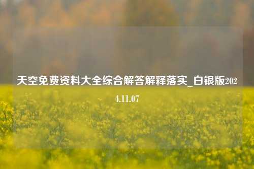 天空免费资料大全综合解答解释落实_白银版2024.11.07