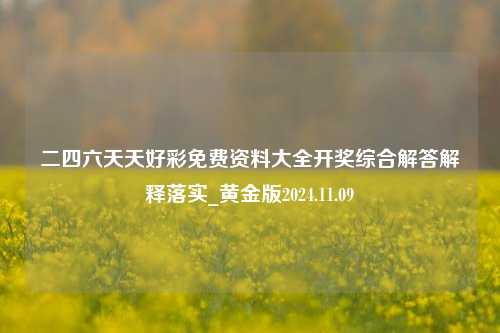 二四六天天好彩免费资料大全开奖综合解答解释落实_黄金版2024.11.09