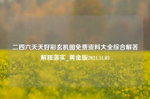 二四六天天好彩玄机图免费资料大全综合解答解释落实_黄金版2024.11.03