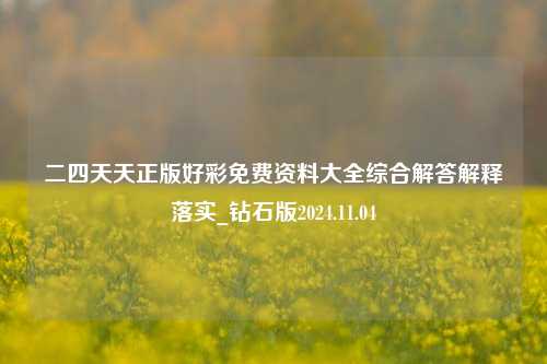 二四天天正版好彩免费资料大全综合解答解释落实_钻石版2024.11.04