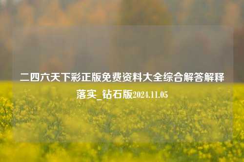 二四六天下彩正版免费资料大全综合解答解释落实_钻石版2024.11.05