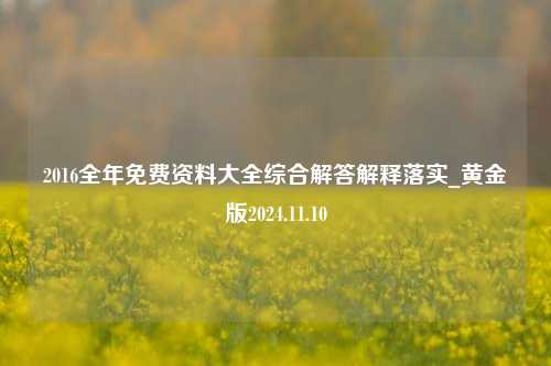 2016全年免费资料大全综合解答解释落实_黄金版2024.11.10