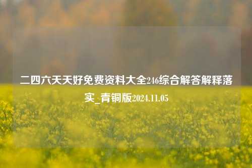 二四六天天好免费资料大全246综合解答解释落实_青铜版2024.11.05