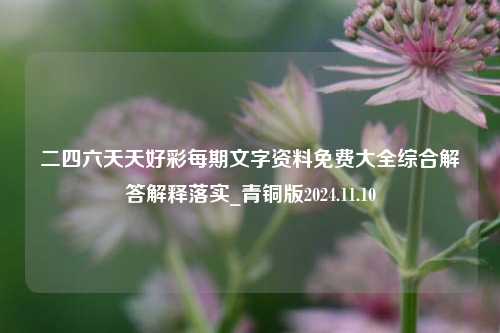 二四六天天好彩每期文字资料免费大全综合解答解释落实_青铜版2024.11.10