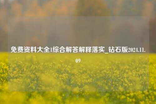 免费资料大全1综合解答解释落实_钻石版2024.11.09