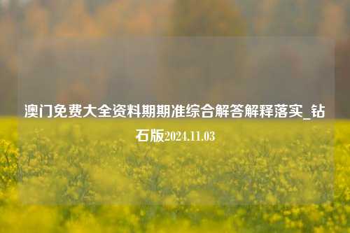 澳门免费大全资料期期准综合解答解释落实_钻石版2024.11.03