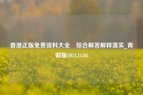 香港正版免费资料大全↘综合解答解释落实_青铜版2024.11.08