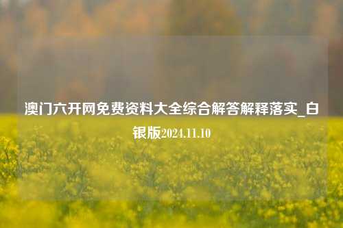 澳门六开网免费资料大全综合解答解释落实_白银版2024.11.10