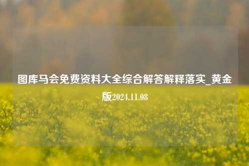 图库马会免费资料大全综合解答解释落实_黄金版2024.11.08