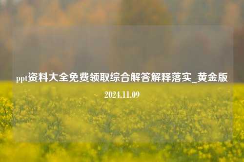 ppt资料大全免费领取综合解答解释落实_黄金版2024.11.09