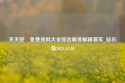 天天好釆免费资料大全综合解答解释落实_钻石版2024.11.10