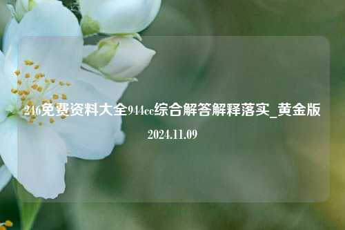 246免费资料大全944cc综合解答解释落实_黄金版2024.11.09