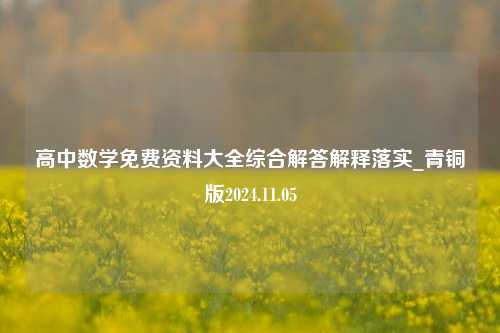 高中数学免费资料大全综合解答解释落实_青铜版2024.11.05