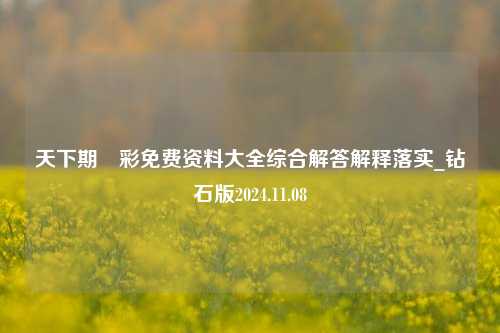 天下期釆彩免费资料大全综合解答解释落实_钻石版2024.11.08