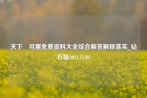 天下釆可票免费资料大全综合解答解释落实_钻石版2024.11.01