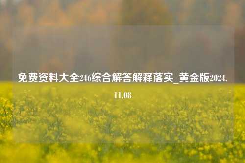 免费资料大全246综合解答解释落实_黄金版2024.11.08