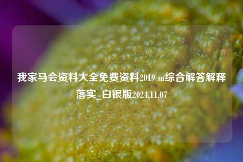 我家马会资料大全免费资料2019 m综合解答解释落实_白银版2024.11.07