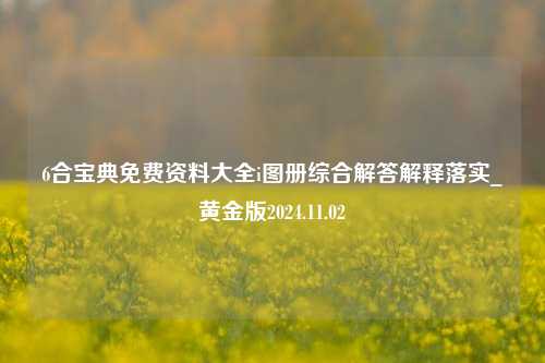 6合宝典免费资料大全i图册综合解答解释落实_黄金版2024.11.02