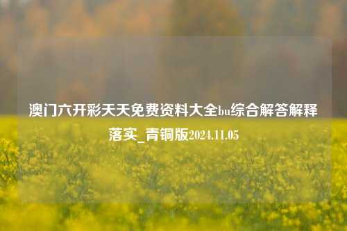 澳门六开彩天天免费资料大全bu综合解答解释落实_青铜版2024.11.05