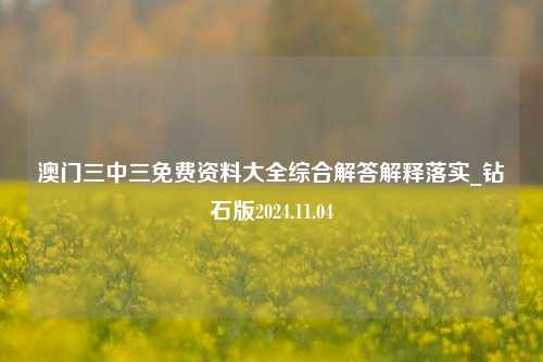 澳门三中三免费资料大全综合解答解释落实_钻石版2024.11.04