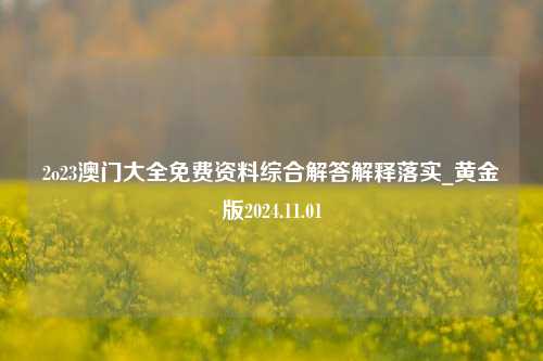 2o23澳门大全免费资料综合解答解释落实_黄金版2024.11.01