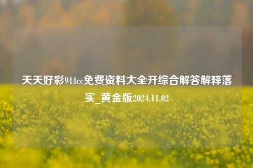 天天好彩944cc免费资料大全开综合解答解释落实_黄金版2024.11.02