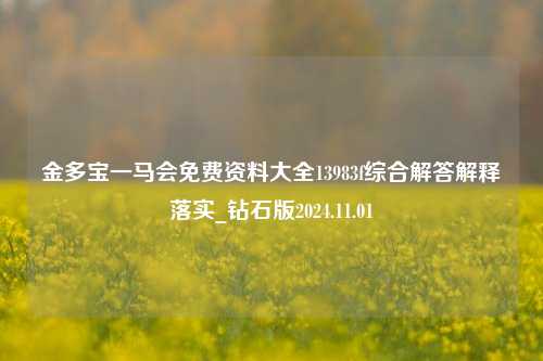 金多宝一马会免费资料大全13983f综合解答解释落实_钻石版2024.11.01