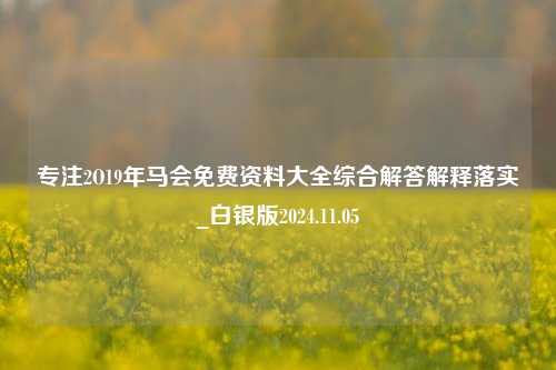 专注2O19年马会免费资料大全综合解答解释落实_白银版2024.11.05